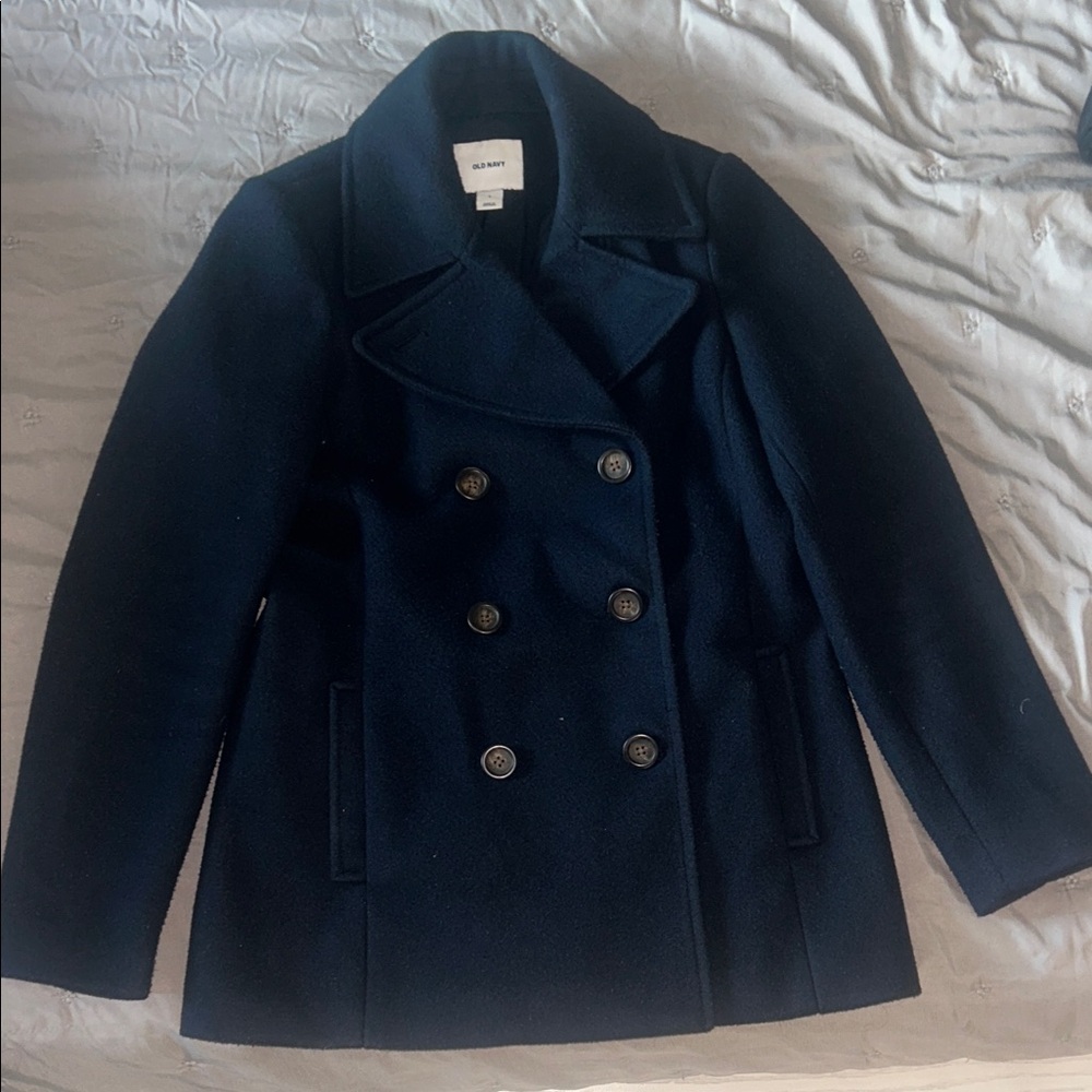 Old Navy Navy Blue Double-Breasted Pea Coat